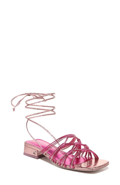 Jocelyn Ankle Wrap Sandal in Pink Multi