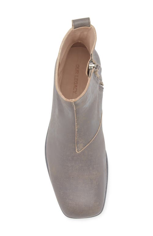 Our Legacy Michaelis Square Toe Boot In Vintage Clawed Stone Bovine