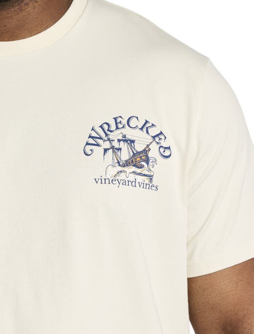 Vineyard Vines Wrecked Graphic Tee In Stone