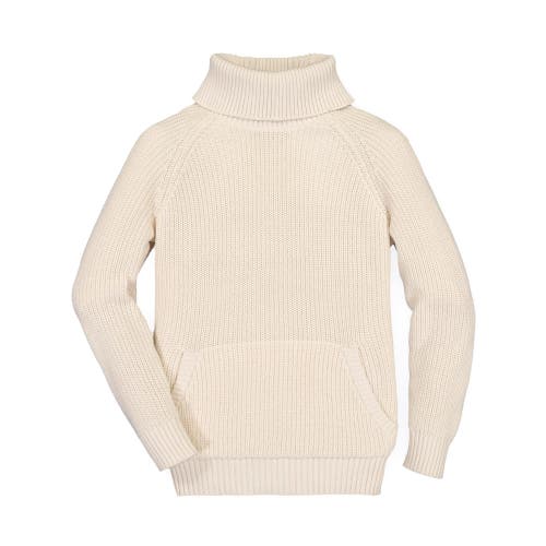 Hope & Henry Organic Turtleneck Raglan Kanga Sweater In Ivory Turtleneck Kanga