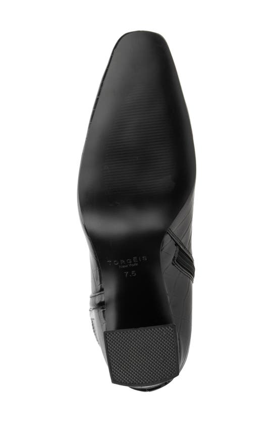 Torgeis Angelica Croc Embossed Tall Boot In Black
