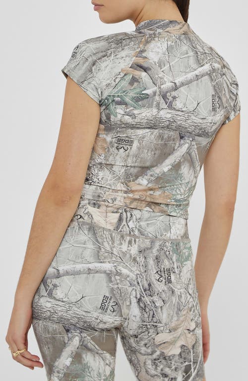 Guess X Realtree Go Stretch Crop Graphic T-shirt In Go Realtree Washed Edge