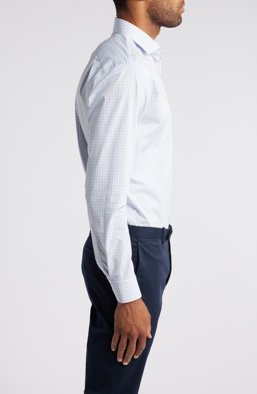 Nordstrom Trim Fit Easy Care Shadow Check Cotton Dress Shirt In Blue Glass Elias Pat