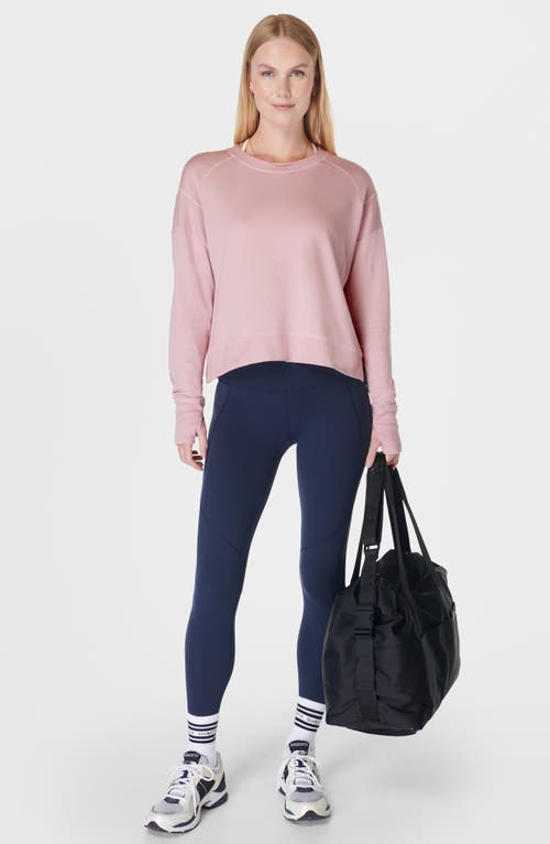 Shop Sweaty Betty After Class Organic Cotton Blend Longline Sweatshirt In Pirouette Pink