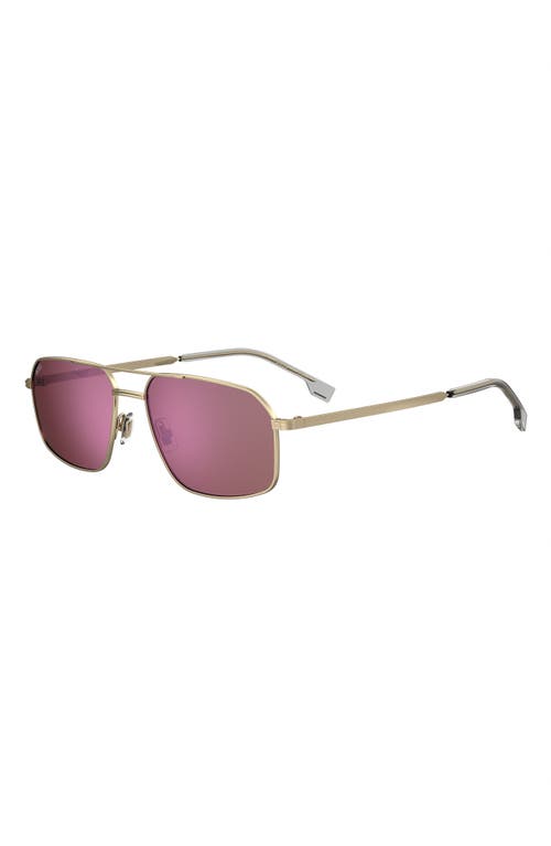 Shop Hugo Boss Boss 58mm Aviator Sunglasses In Gold/coral