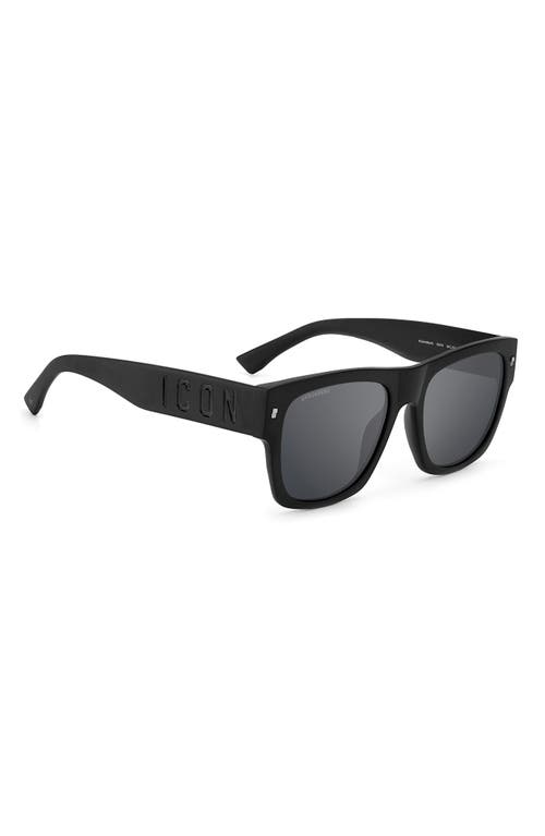 Shop Dsquared2 55mm Square Sunglasses In Matte Black/silver Mirror