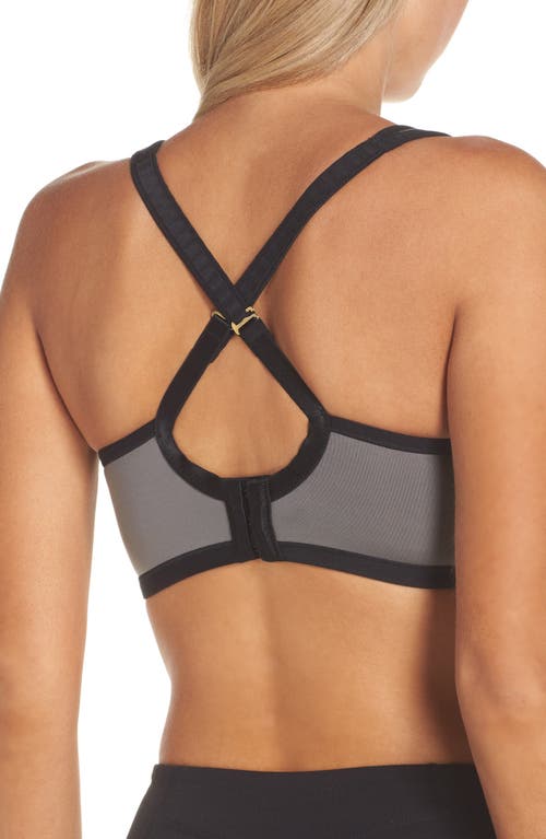 Shop Natori Yogi Convertible Sports Bra In Grey/black