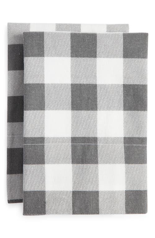 Shop Nordstrom Set Of 2 Organic Cotton Flannel Pillowcases In Grey Buffalo Plaid