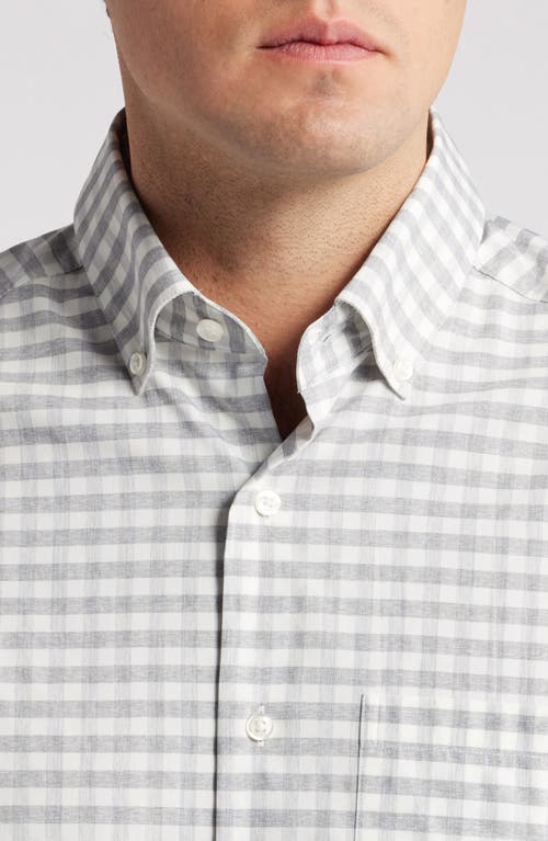 Shop Scott Barber Mélange Check Stretch Button-down Shirt In Grey Heather