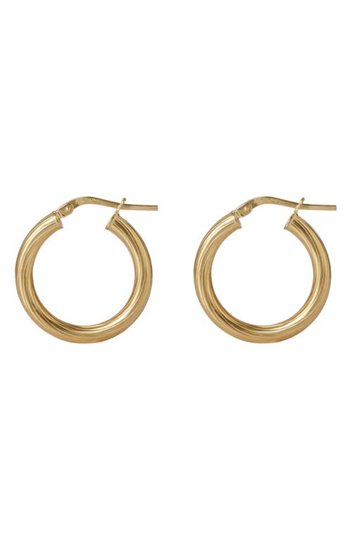 Argento Vivo Sterling Silver Small Tube Hoop Earrings in Gold