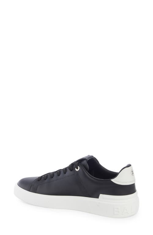 Shop Balmain B Court Logo Print Low Top Sneaker In Eab Black/white