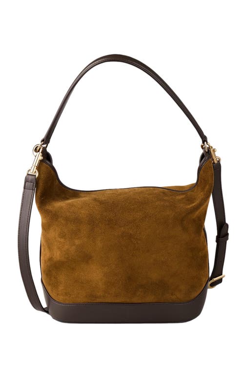 Sandro Tangoso Shoulder Bucket Bag In Camel