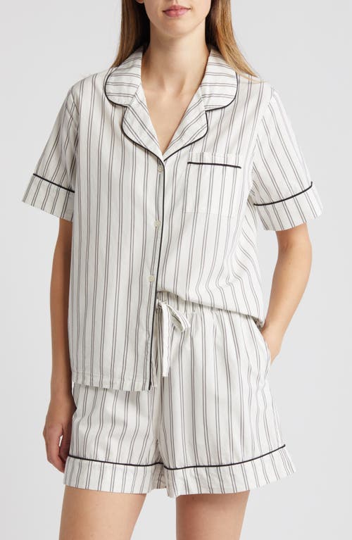 Shop Nordstrom Classic Short Cotton Pajamas In Grey Steel Jenn Stripe