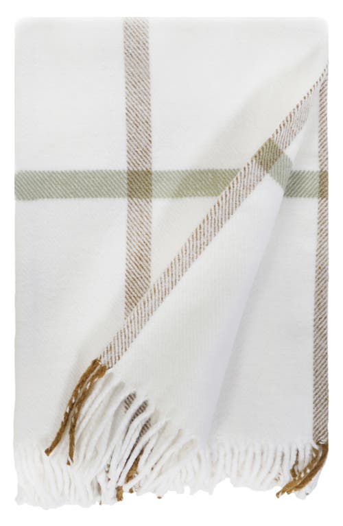 Pom Pom at Home Copenhagen Plaid Cotton Throw Blanket in White/olive at Nordstrom, Size 50X70