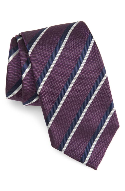 Shop Zegna Ties Couture Paisley Jacquard Silk Tie In Dark Purple Stripe