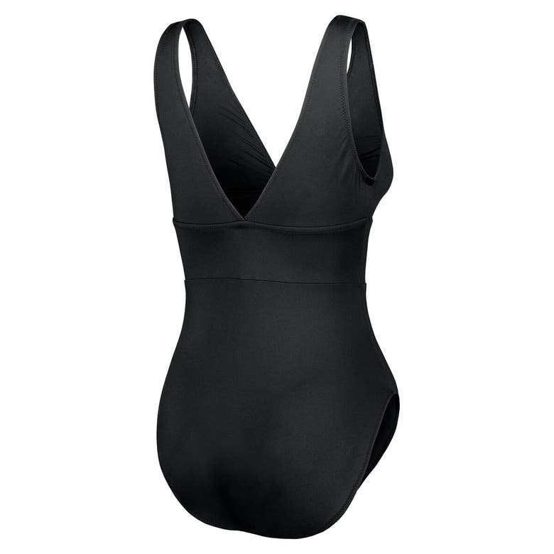 Shop Tommy Bahama Black Texas Longhorns Palm Modern V-neck One-piece Swimsuit