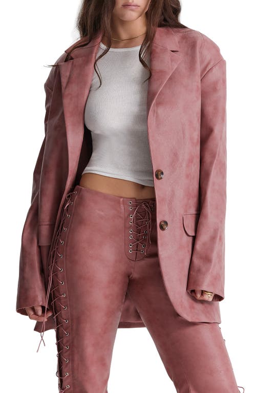 HOUSE OF CB Kiera Oversize Faux Leather Blazer Warm Pink at Nordstrom,