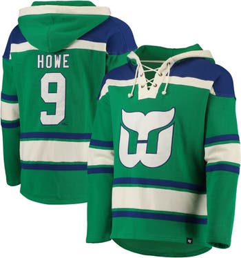 Men's Hartford Whalers Gordie Howe '47 Green Retired Player Name & Number  Lacer Pullover Hoodie
