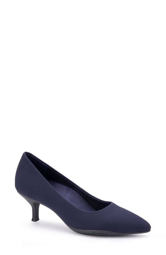 Aerosoles Ludlow Kitten Heel Pump In Navy Stretch