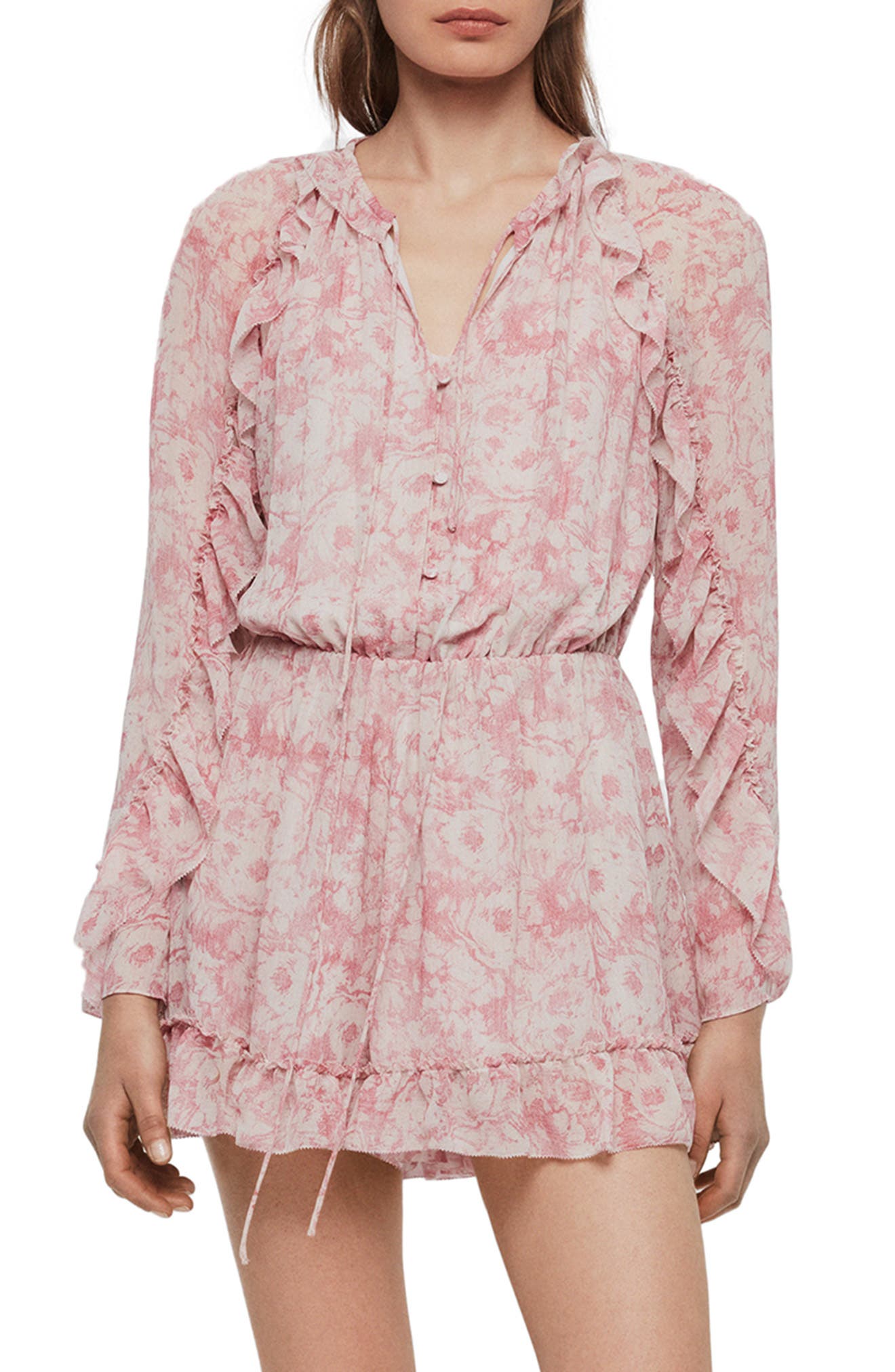all saints flora rosa playsuit