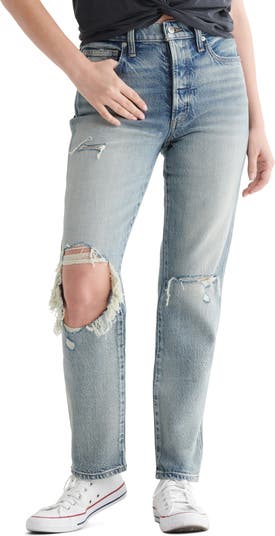 Lucky Brand Drew Ripped High Waist Mom Jeans