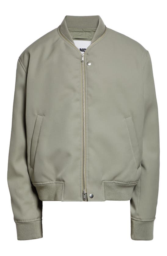 Shop Jil Sander Wool Bomber Jacket In Slate Green