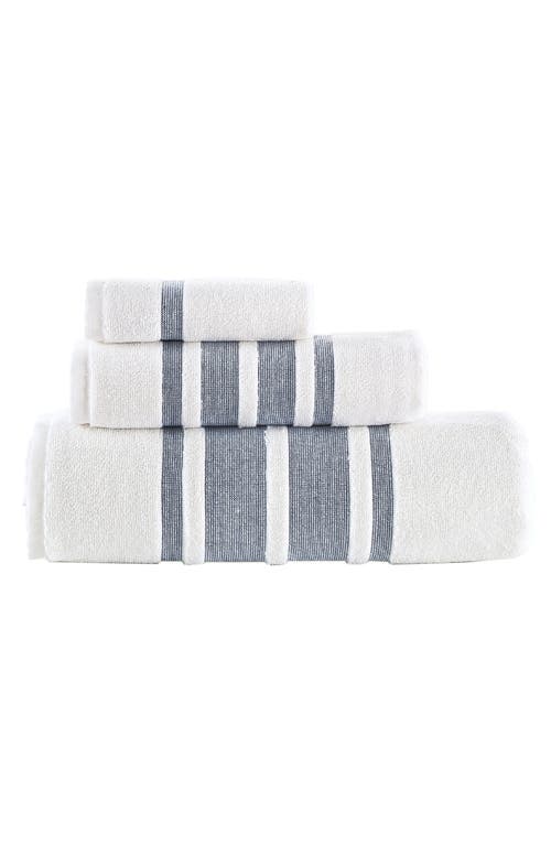 Brooks Brothers Contrast Boarder 3-piece Towel Set In Navy