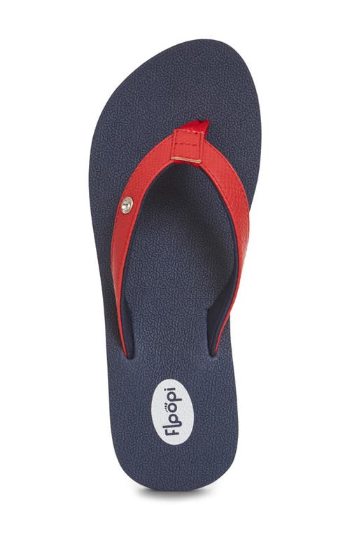 Floopi Flip Flop Wedge Sandal In Navy
