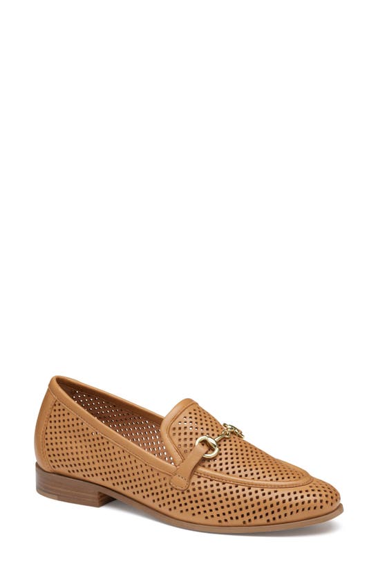 Johnston & Murphy Ali Perforated Bit Loafer In Tan Glove