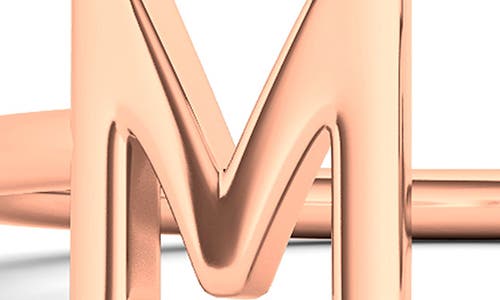 Hautecarat Letter Lab Created Diamond 18k Rose Gold Ring In 18k Rose Gold - M
