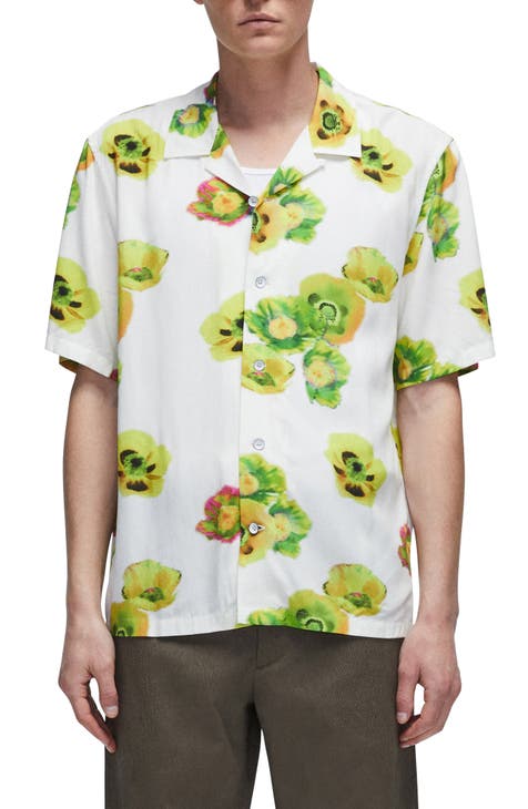 Avery Print Short Sleeve Button-Up Camp Shirt