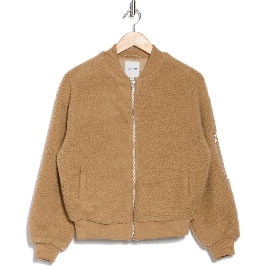 Joe's Faux Shearling Bomber Jacket In Camel