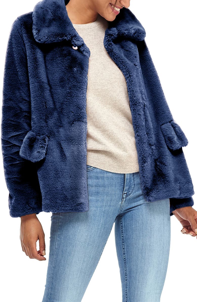 Gal Meets Glam Collection Faux Fur Jacket, Main, color, 