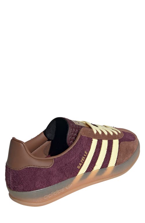 Adidas Originals Gazelle Indoor "maroon/almost Yellow/preloved Brown" Sneakers In Maroon/yellow/brown