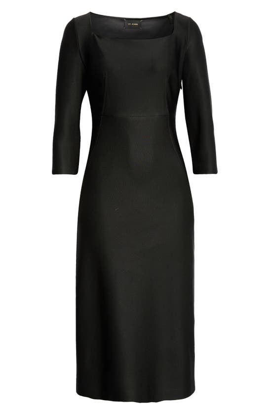 Shop St John St. John Collection Square Neck Interlock Sheath Dress In Black