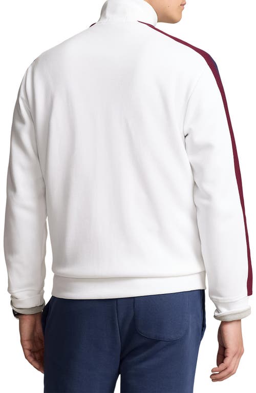 Shop Polo Ralph Lauren Piqué Track Jacket In White Multi