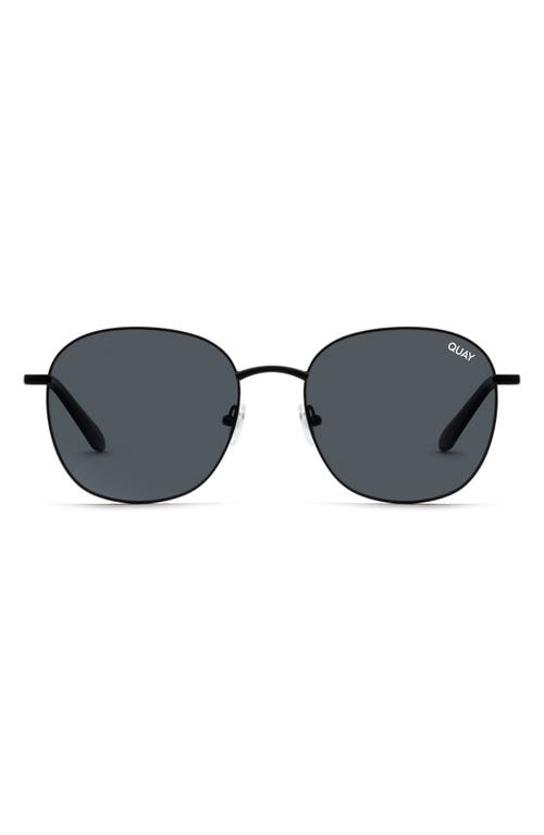 Jezabell 53mm Polarized Round Sunglasses in Black /Smoke Polarized Lens