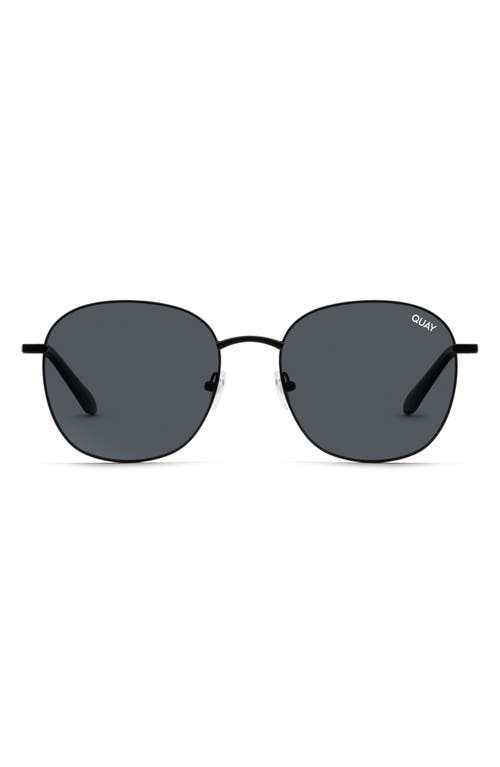 Shop Quay Jezabell 53mm Polarized Round Sunglasses In Black/smoke Polarized Lens