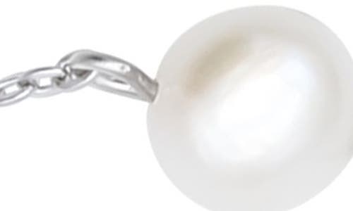 Adornia Tarnish Resistant Adjustable Station Cultured Freshwater Pearl Bracelet In Silver