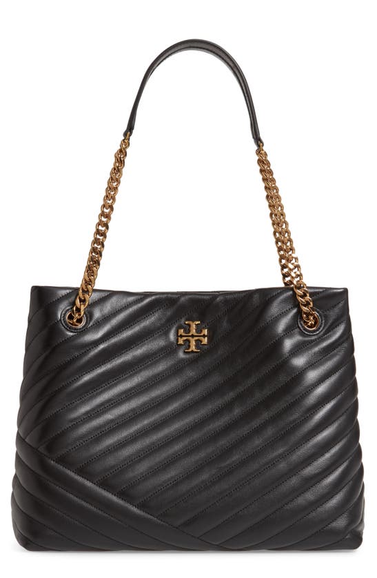 Tory Burch Kira Chevron Quilted Leather Tote In Black | ModeSens