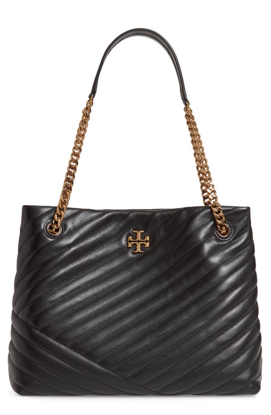 Tory Burch Kira Chevron Quilted Leather Tote In Black ModeSens