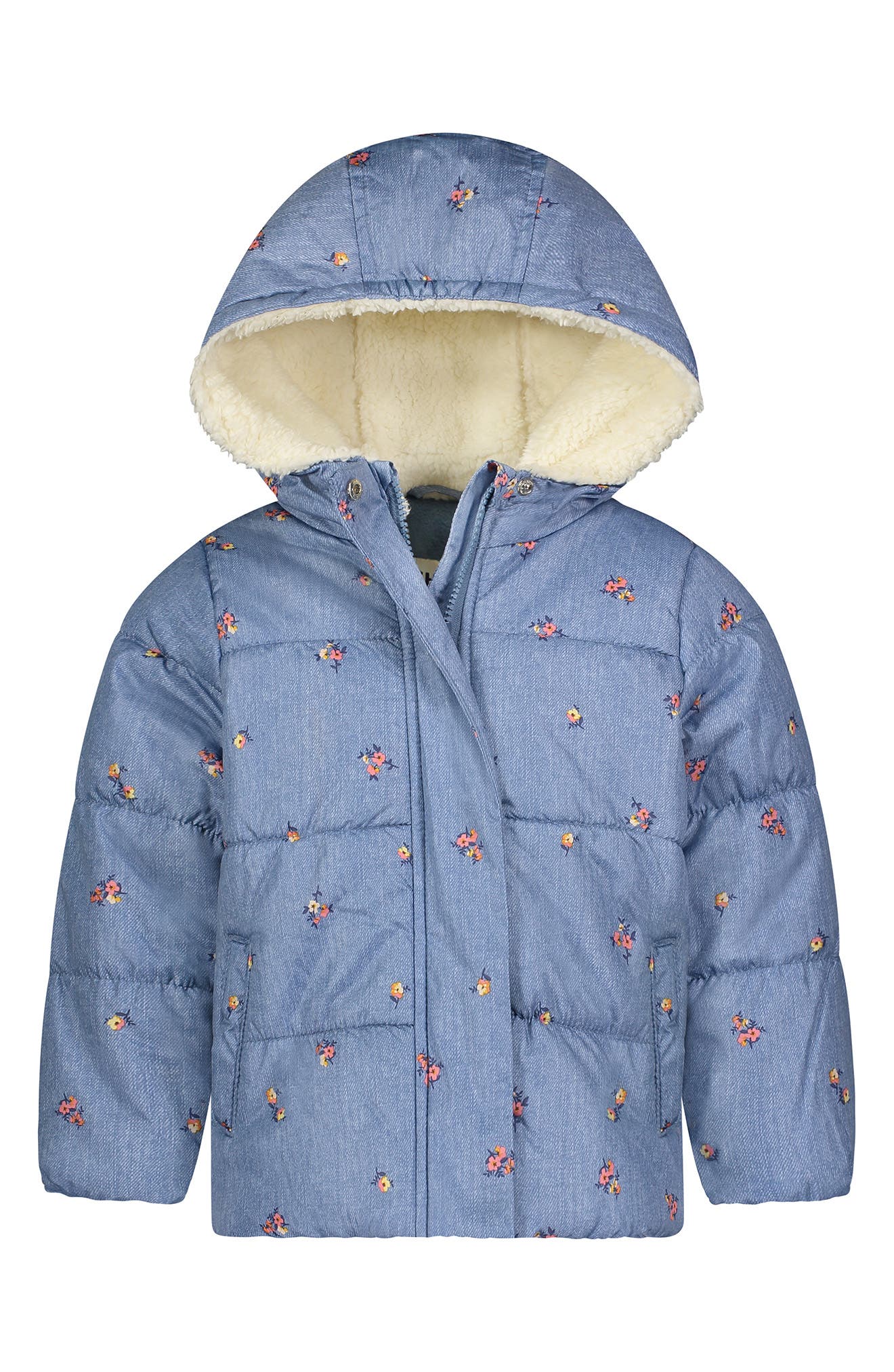 faux fur lined puffer jacket