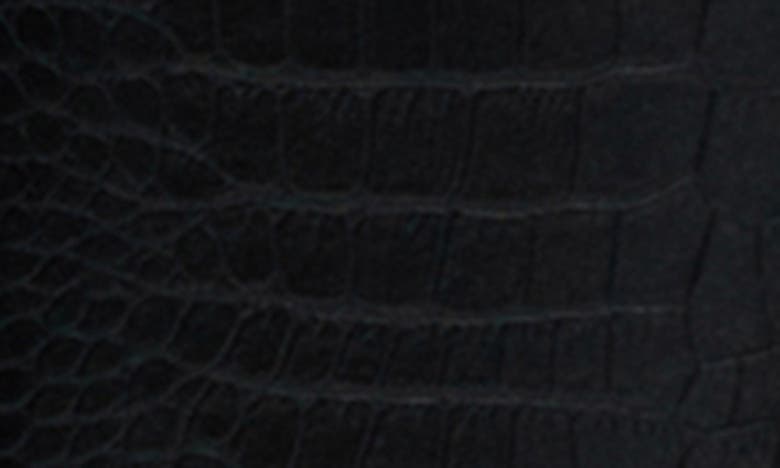 Shop Mango Croc Embossed Faux Leather Straight Leg Pants In Black