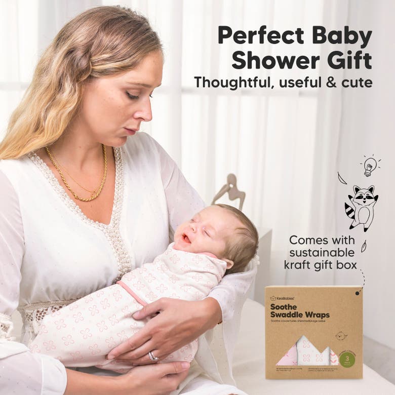 Keababies 3-pack Soothe Swaddle Wraps In Blossom