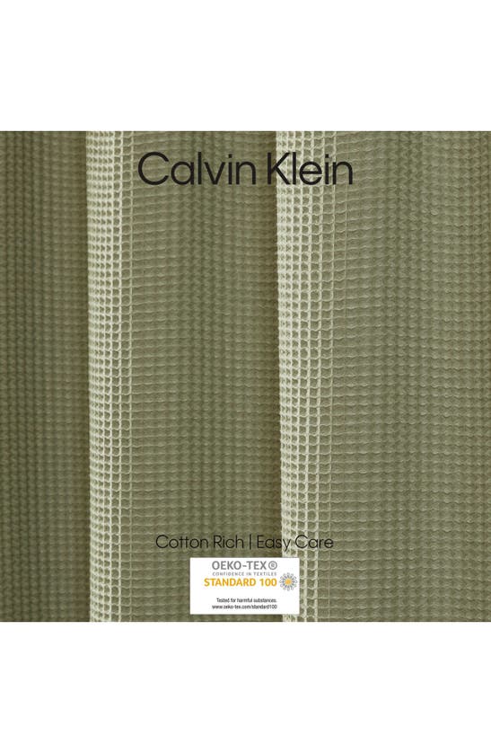 Shop Calvin Klein Waffle Weave Shower Curtain In Sage Green