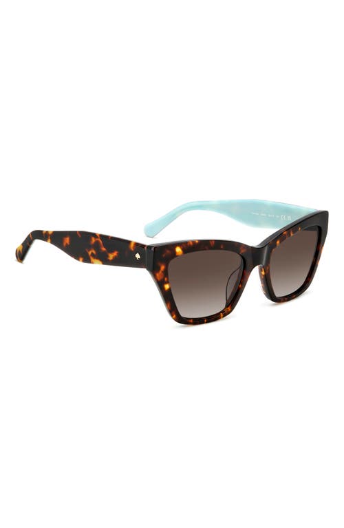 Shop Kate Spade New York Fay 54mm Gradient Cat Eye Sunglasses In Havana/brown Gradient