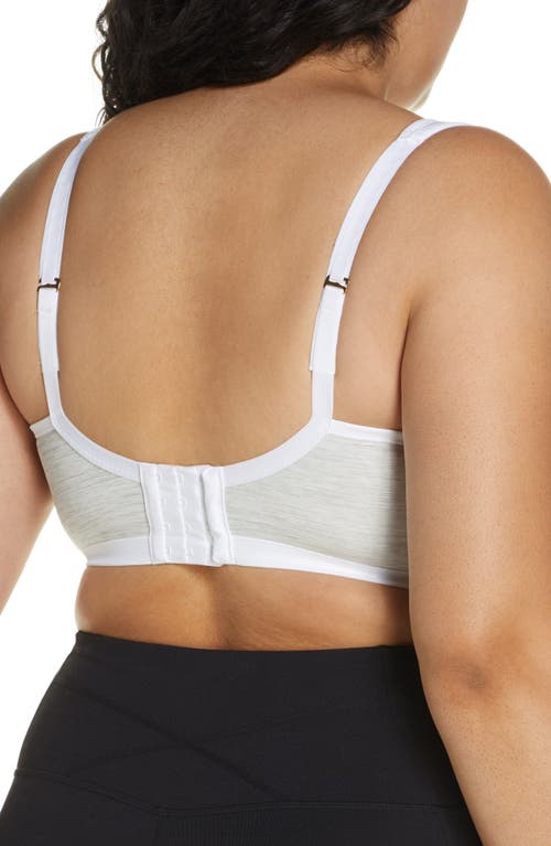 Shop Natori Yogi Convertible Sports Bra In Feather Grey/white