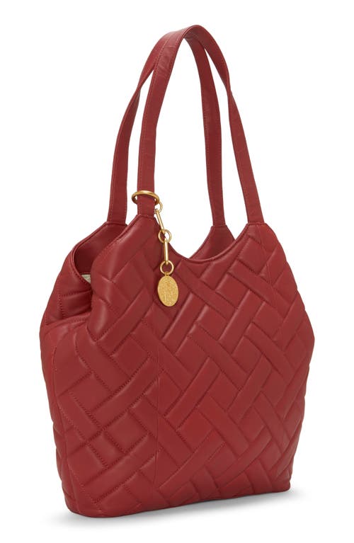Vince Camuto Kisho Quilted Leather Shoulder Bag In Red