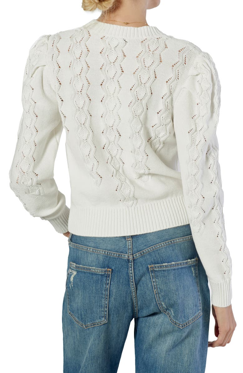 Joie Sigourney Pointelle Puff Sleeve Sweater, Alternate, color, 