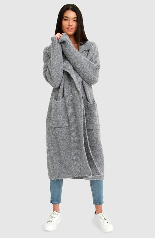 Shop Belle & Bloom Born To Run Sustainable Sweater Coat In Grey